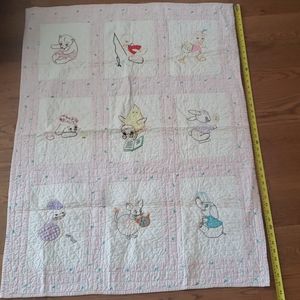 Vintage Handmade Baby Quilt